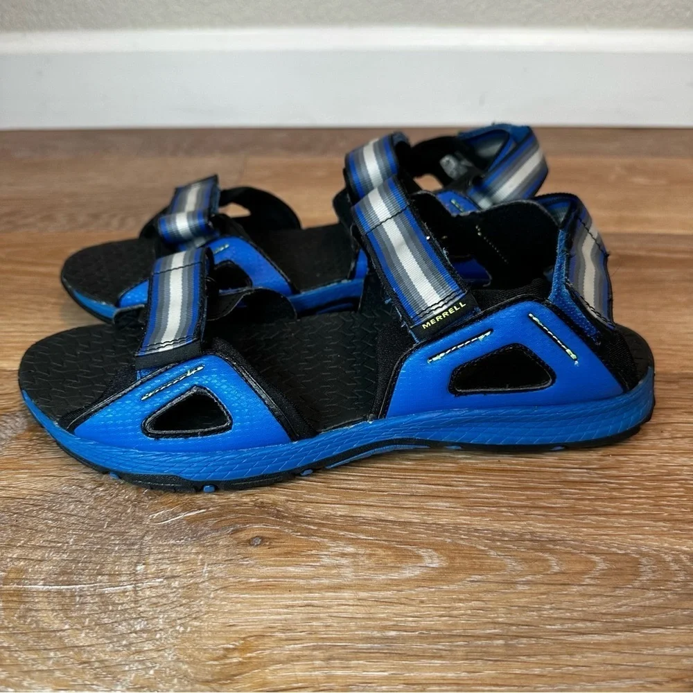 Merrell Hydro Blaze Blue Hook-and Loop Boys Sandals, Size 7